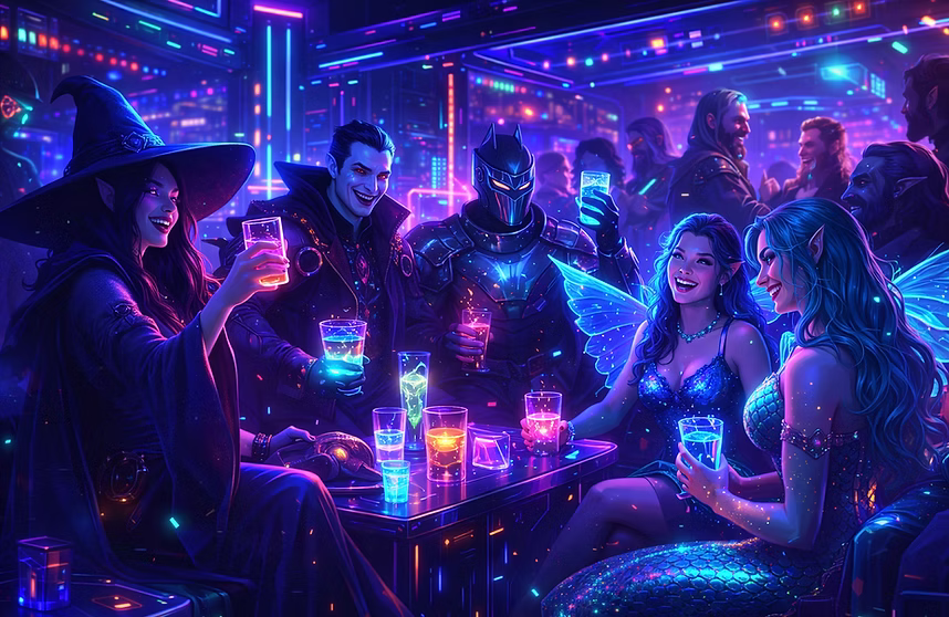 A gathering of characters from the Inner Circle game